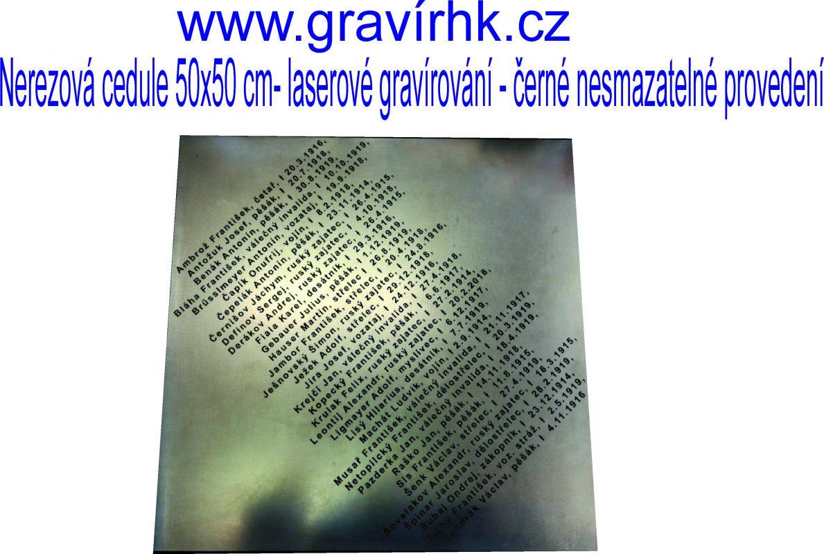 Laserové gravírování do nerezu,  gravírování do kovu