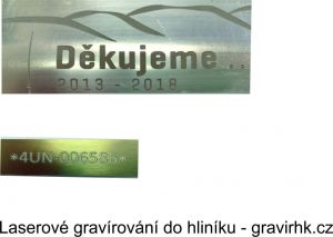 Laserové gravírování do hliníku