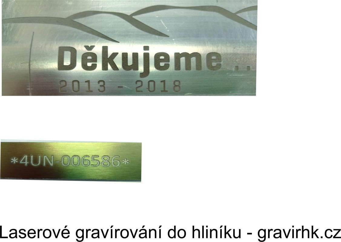 Laserové gravírování do hliníku