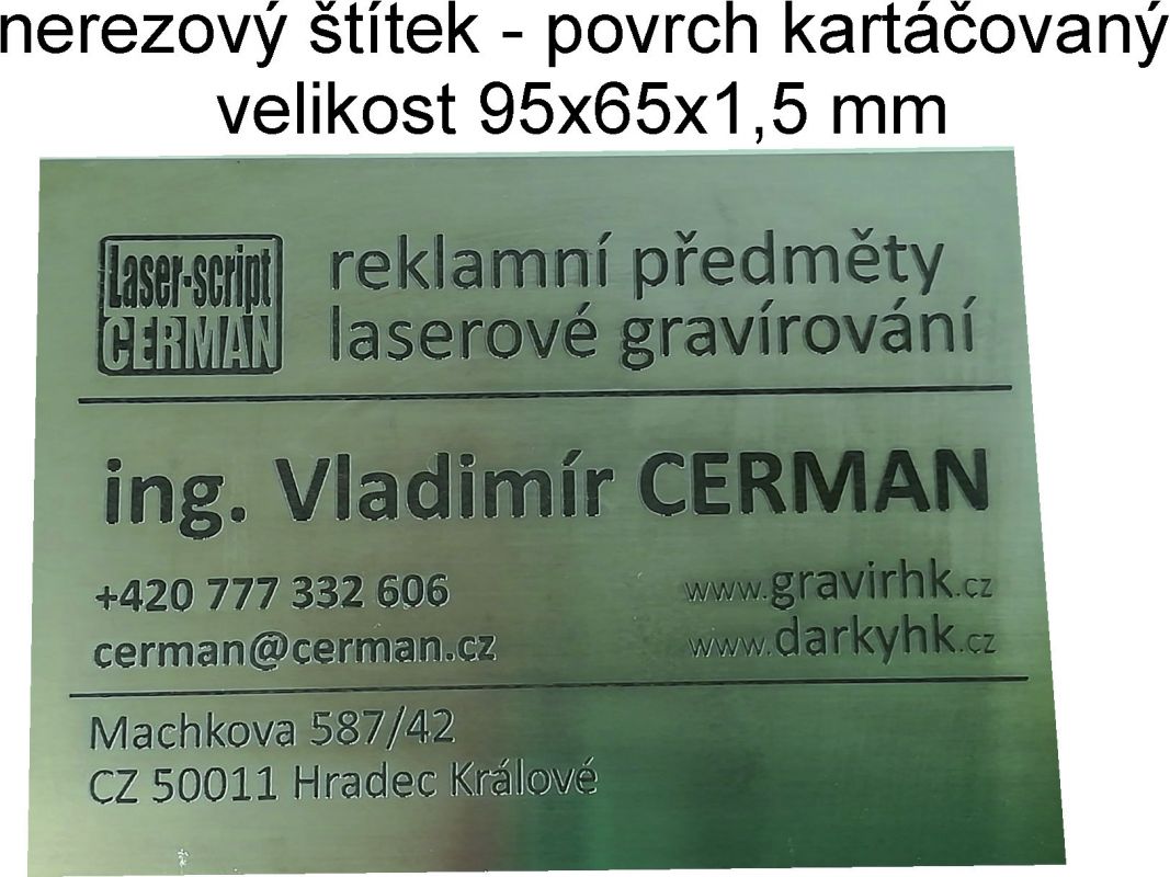 Laserové gravírování do nerezu, gravírováním laserem do nerezu, gravírování laserem do kovu,  gravírování do kovu