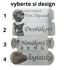 Nerezová jmenovka na dveře - různé designy