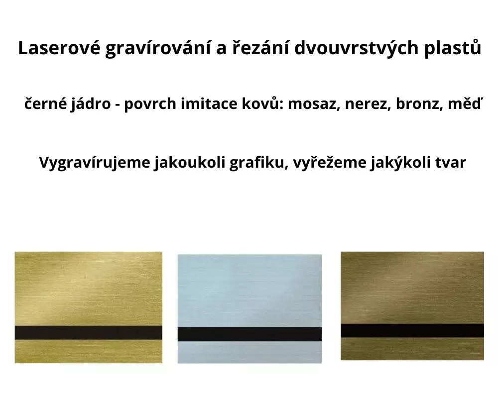 výroba plastových štítků a cedulí s gravírováním