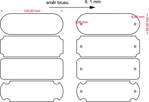 Nerezová jmenovka na dveře, nerezové jmenovky na schránku  - výkres