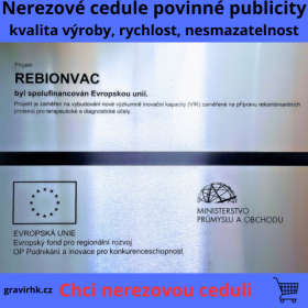 Nerezová cedule - cedule povinné publicity