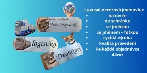 Jmenovka na dveře nerez, různé tvary