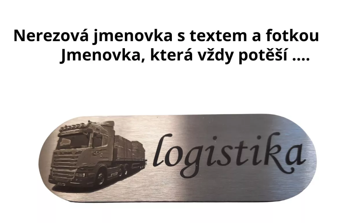 Nerezová jmenovka na dveře s fotkou