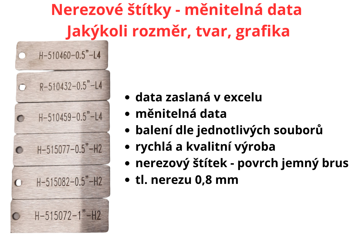 Kovový štítek s gravírováním - měnitelná data